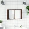 VidaXL Armoire à Miroir à LED de Bain, Placard avec 2 Étagères, Meuble de Rangement, Organisateur de Toilette, Moderne, 834953