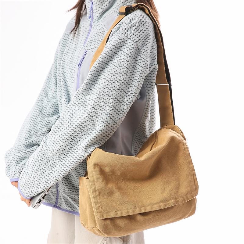 Canvas Bag Unisex Crossbody Bag Student Class Shoulder Messenger Bag