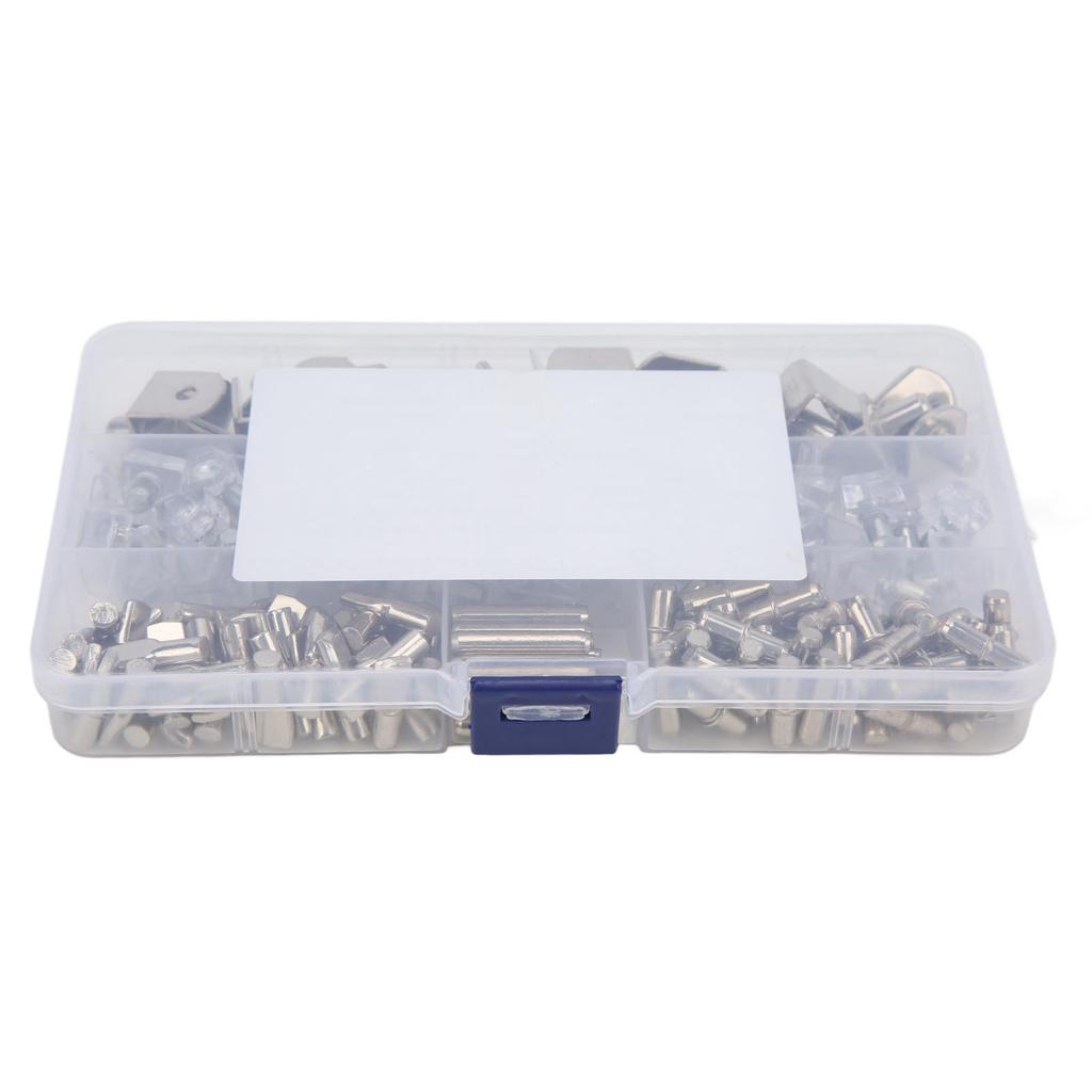 160pcs 6 Styles RV Shelf Pins Kit Nickel Shelf Support Pegs Cylindrical Pins Holder L Shaped Bracket
