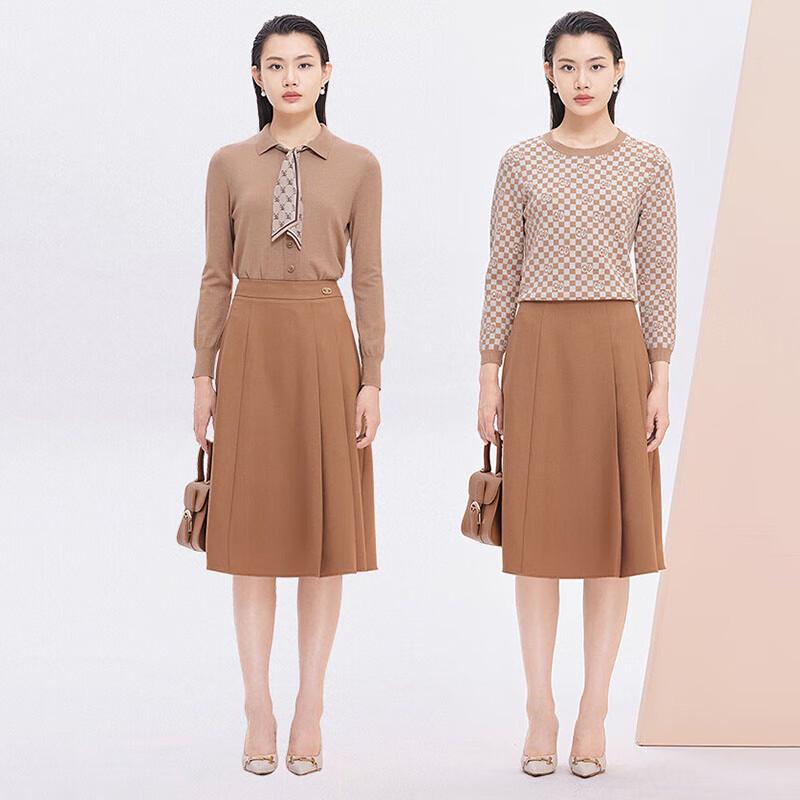 JESSIE High-Waist Pleated A-Line Midi Skirt