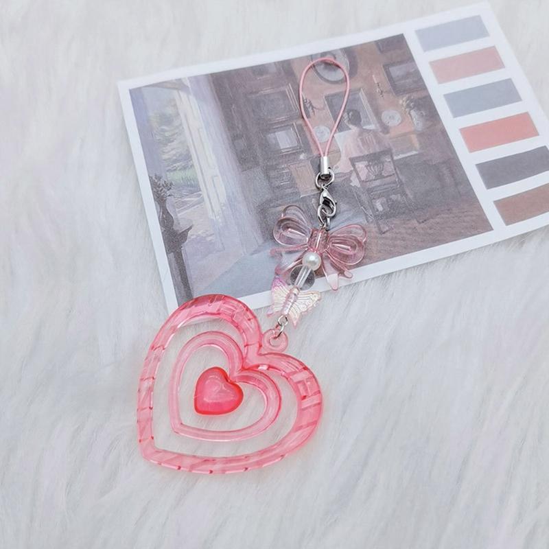 Lovely Bowknot Heart Cross Star Phone Charm Straps Car Keys Hanging Pendants Bag Decoration Lanyard Purse Accessories