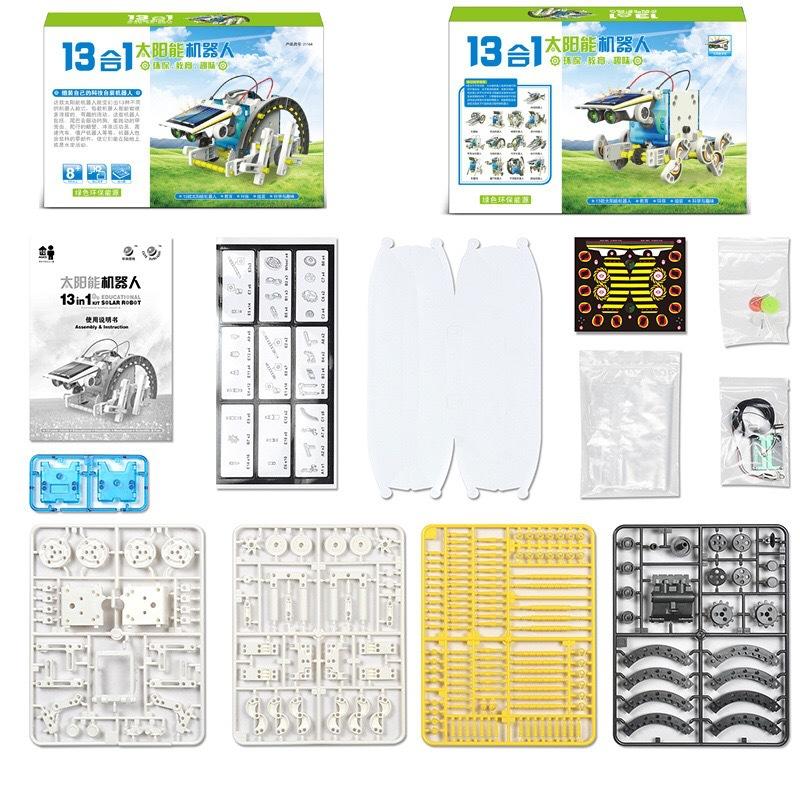 13 ב-1 צעצועים חינוכיים צעצועי רובוט סולארי ערכת מדע צעצועי בלוקים המופעלים על ידי אנרגיה סולארית