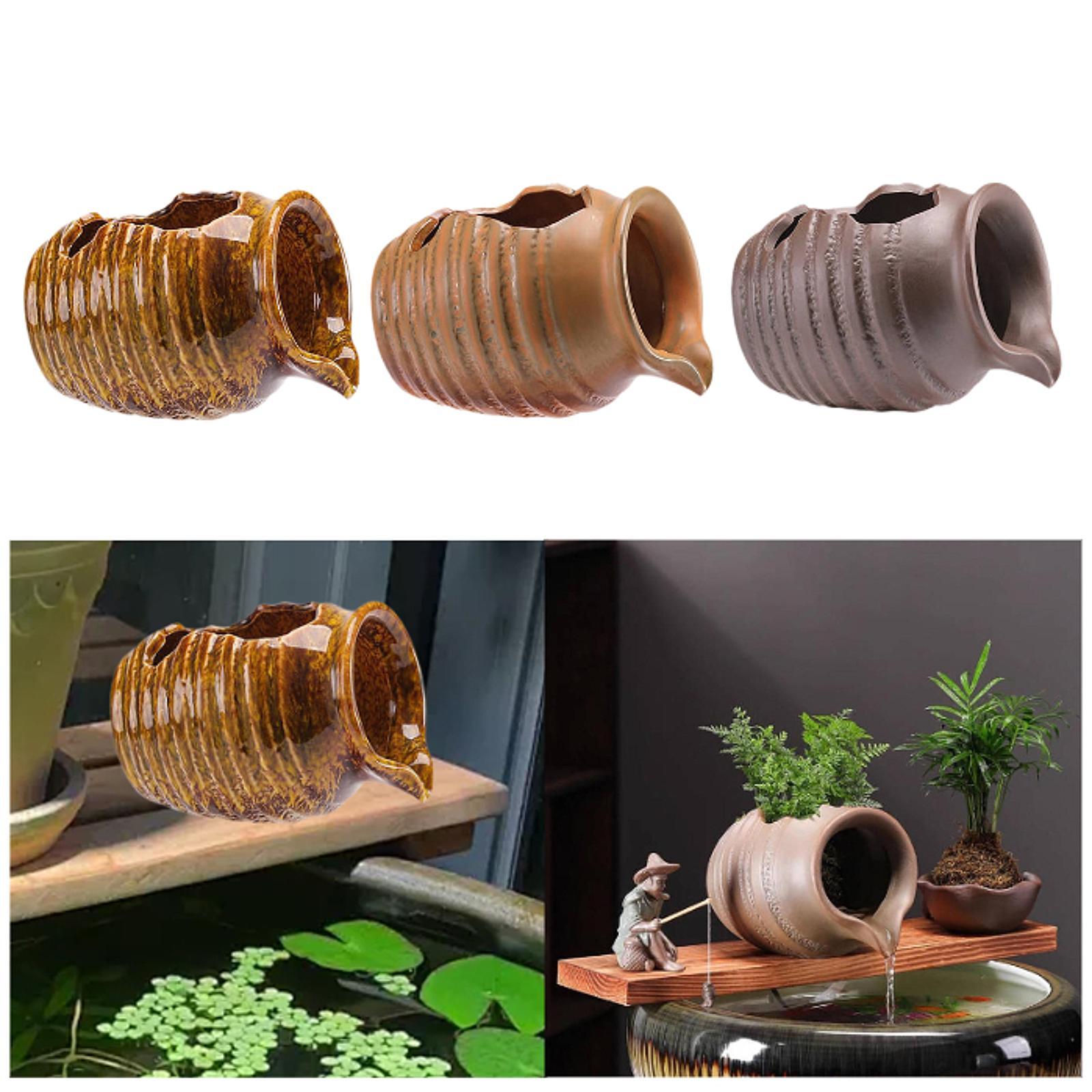 Ceramic Fountain Jar Circulating Waterfall Jar Water Spout Landscape Waterfall