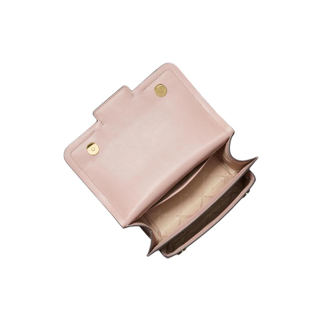 Michael Kors Heather Split Cow Leather Crossbody Bag, Shoulder Bag Large Women's Nude Pink 30S2G7HL3L-SOFTPINK