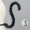 Mouse Costume Accessories Faux Furs Foxes Tail and Ears Headband Set Animal Halloween Cosplay Costume for Women Men