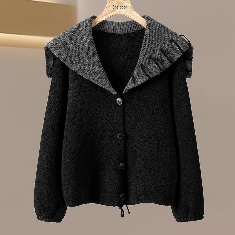 Women's Wool Blend Lapel Cardigan Sweater