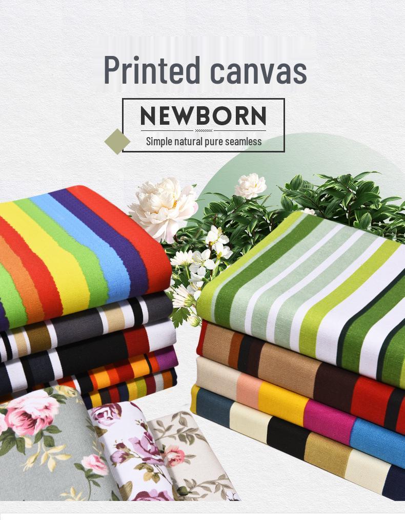 Canvas Floral Cotton Fabric for Sofa, Tablecloth, Stripe Curtains, Pillows & Remnants Clearance