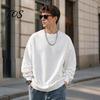 Atmungsaktive Trainingsbekleidung Herren Langarm-Sweatshirt, Locker geschnittener Pullover, Unifarbenes Outdoor-Reisekleidungsstück mit Rundhalsausschnitt für
