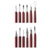 6-Piece Pottery Clay Tool Set: Double-Headed Lace and Sculpture Knives with Red Wood Handles