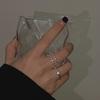 Sophisticated Sterling 925 Silver Geometric Adjustable Ring Contemporary Style For Women Fashionable