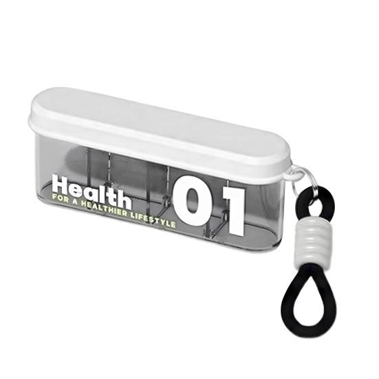 Portable Pill Box 4 Compartments Transparent Pill Case Travel Pill Organizer Tablet Dispenser with Slider Lock