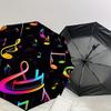 1PC music notesAutomatic Open/Close Umbrella with Windproof, 8-Rib Sturdy Canopy, Durable Ribs, Fashionable Design, Outdoor Accessory, Fun Prin, Holid
