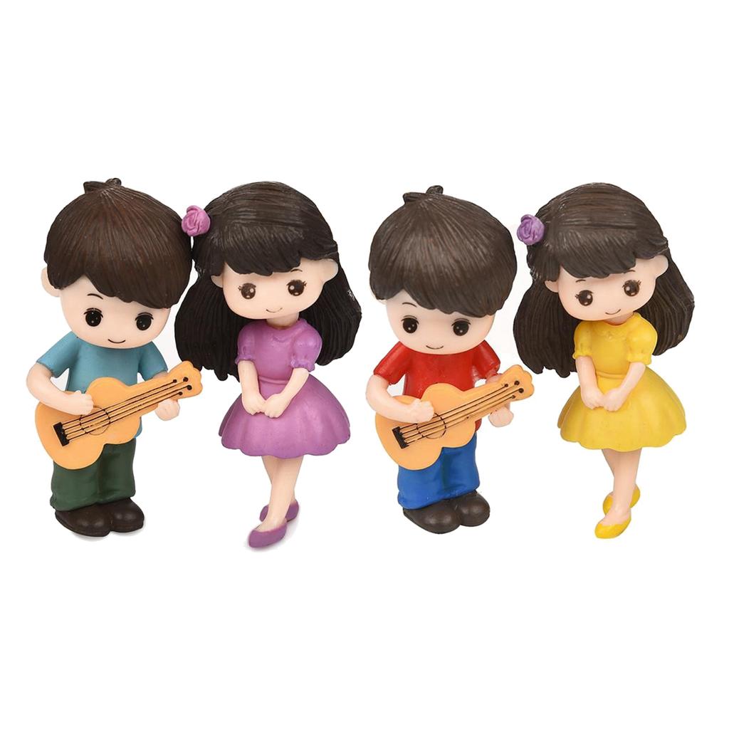 Day Creative Craft Mini Cake Decoration Resin Dolls Miniature Couple Figurines Boy Girl Ornaments