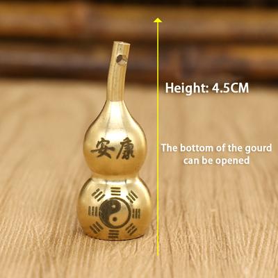 Tradizionale Cinese Naturale Feng Shui Zucca in Ottone Ottone Mentale Dorato Wu Lou Salute Migliorare Fortuna Ornamento Decorazione Casa