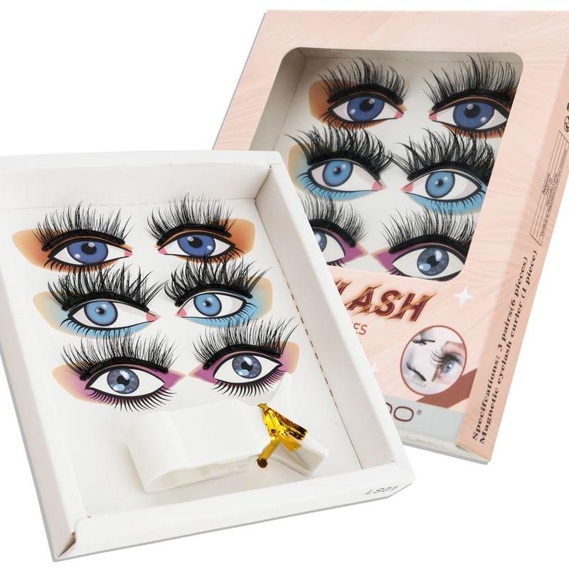 Lashie - geschwungen, magnetisch, klebefrei, Multipack, künstliche Wimpern