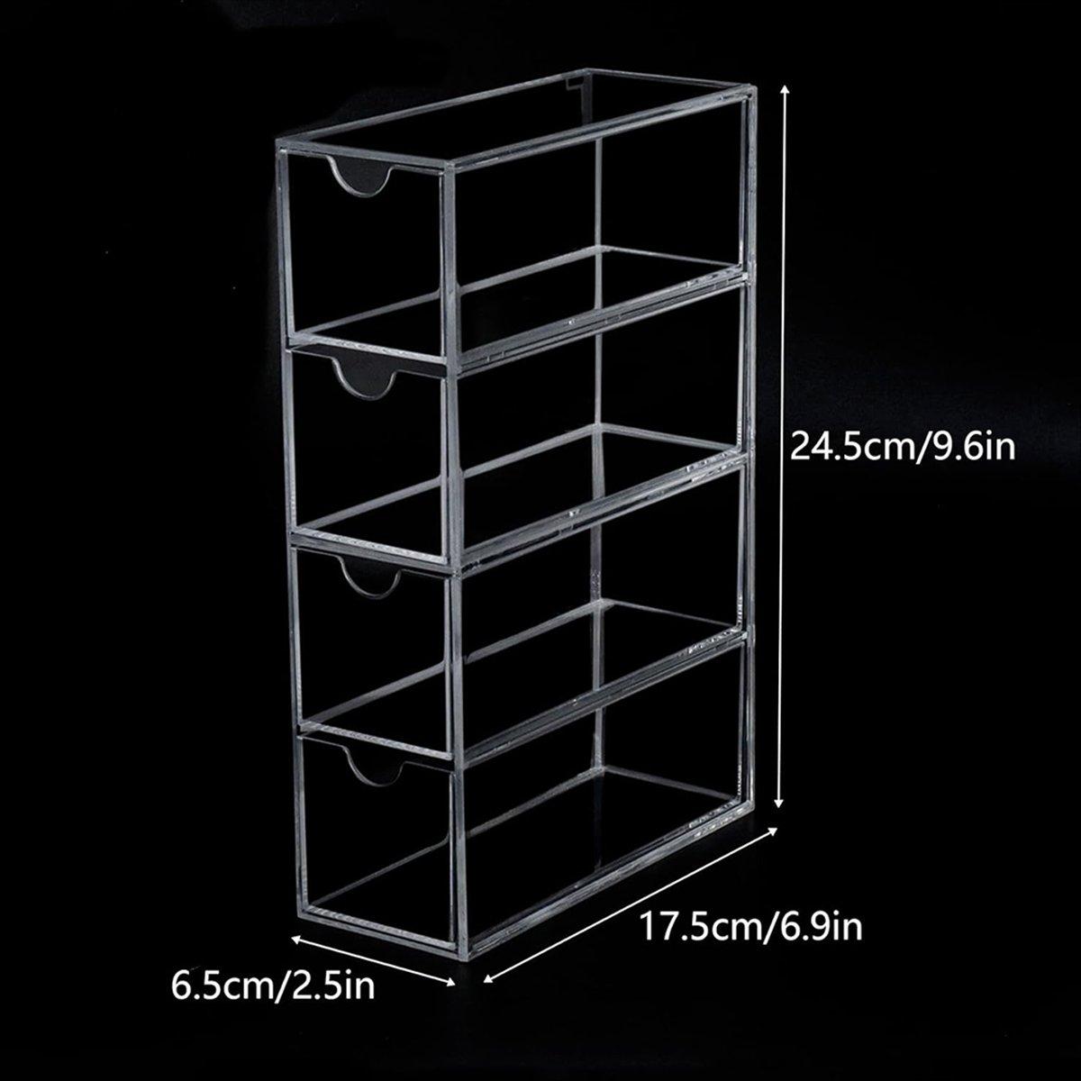 BHBL Washi Tape Organizer, 4 Drawers Stackable Plastic Washi Tape Box Organizer Storage, Clear Storage Drawers China Mainland