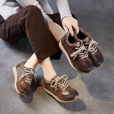Thickly-lined Women's Shoes, Thick-soled Single Shoes, Retro Sports Shoes, Casual Cotton Shoes