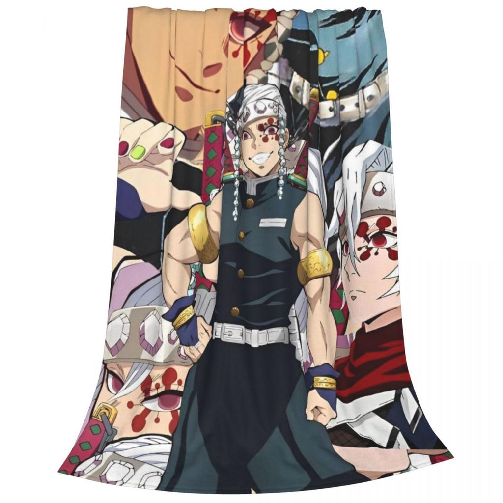 Zvukový pilíř Tengen Uzui Flanelová deka Anime Demon Slayer Vlastní přehoz na postel pohovku gauč 150*125cm Přikrývka