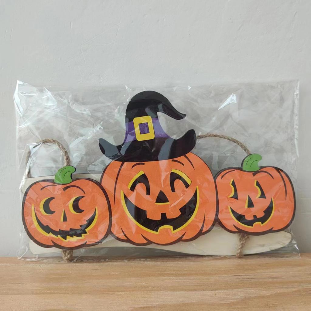Wooden Pendant Festival Decor Pumpkin-Witch Decoration Front Door Welcome Sign Halloween Themed Door Sign Party Supplies
