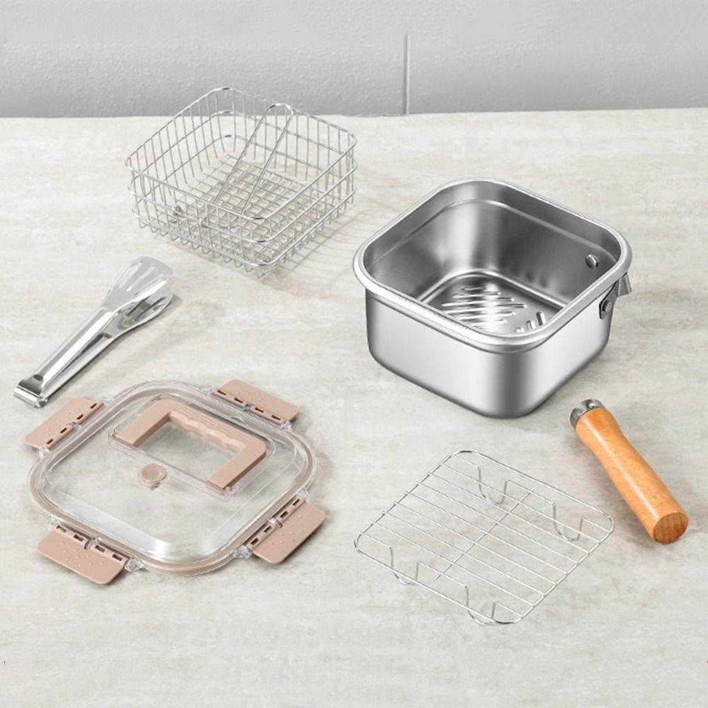 Stainless Steel French Fries Holder Nonstick Fryer Basket Multipurpose Deep Fryer Pot  Cookware
