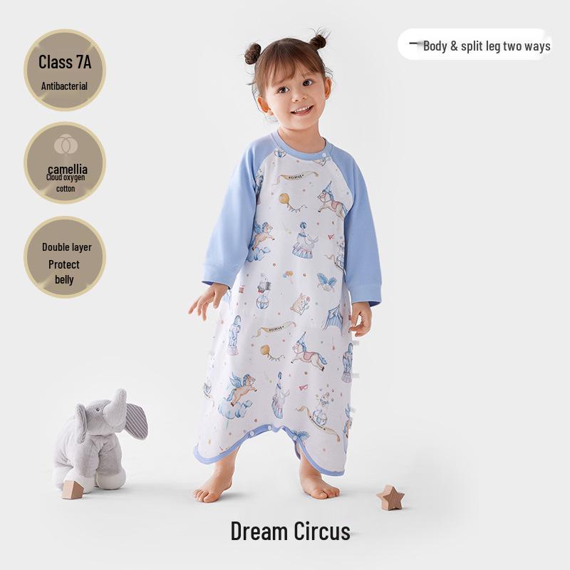 Camellia Constant Temperature Baby Sleeping Bag - Autumn & Winter Quilted Anti-Kick Blanket with Legs for Children
