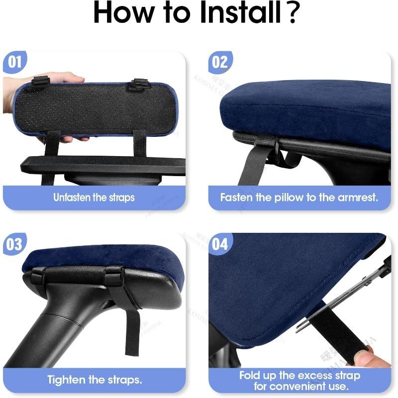 Computer Gaming Chair Armrest Covers 1/2PCS Soft PP Sponge Foam Armrest Cushion Elbow Pad Home Office Removable Washable