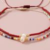 Pack of 2pcs String Adjustable Bracelets Handmade Beads Pearls Wrist Chain Bangle Bohemian Accessories