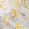 Pastoral Style Window Drapes Embroidery Tulle Curtain Leaf Pattern Sheer Curtain  Home Decoration