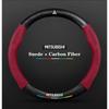Para Mitsubishi Outlander Pajero Asx Colt Lancer EX Evolution X L200 Triton RALLIART Funda de Volante de Coche de Gamuza y Fibra de Carbono