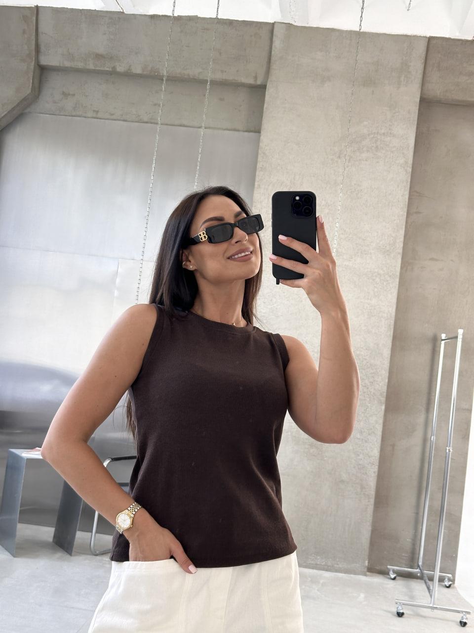 

Tоп PEONY №8 7XL Коричневый (2803242-64-66:344) 7XL коричневий