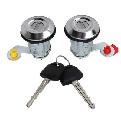 1Pair Car Door Lock Cylinder with 2 Keys YE05506A Replacement for Mitsubishi L200 2001-2005 Left Right Side