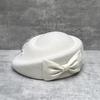 1x Lady Elegant Wool Blend Beret Hat with Bowknot & Mesh Veil Retro Painter Hat