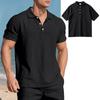 Men's Summer Lapel Button-Up Breathable Linen Polo Shirt & Casual Short Set