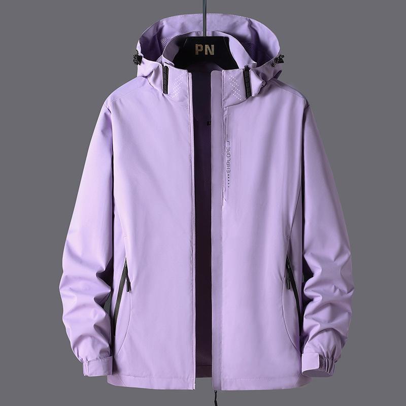 

Couple Style Outdoor Jacket Spring and Autumn New Men s and Women s Jackets Removable Hood Waterproof Jackets for Couples 4XL