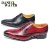 Fashion Men's Fashion Oxford Shoes Black Red Pointed Wingtip Lace-Up Formal Leather Shoes for Office Wedding Dress Luxury