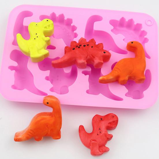 Dinosaur Shape Silicone Ice Mold Flexible Ice Maker for Halloween Party Drinks 8 Cavity Silicone Ice Tray Funny Popsicle Molds Chocolate Mousse Cakes