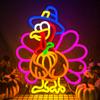 Turkey Neon Thanksgiving Sign Dimmable Pumpkin Light for Wall Decor Light for Wall Art Window Home Party Holiday Gift