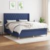 Maison Exclusive - Bed Slat Base with Blue 160x200 Cm Fabric Mattress