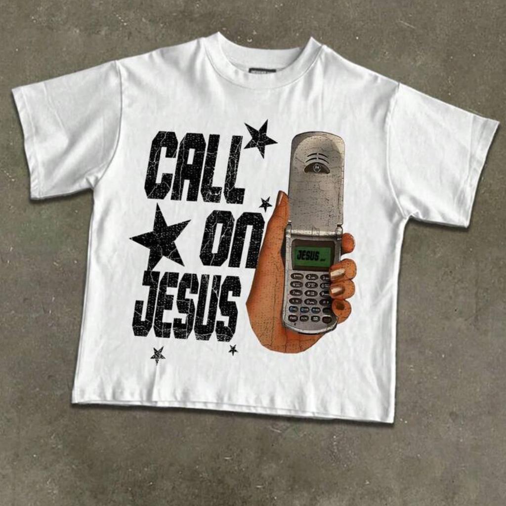 Y2K Style Directional Printing Cotton T-shirt Breathable 100% Pure Cotton Fabric Summer Street Style Short-sleeved T-shirt