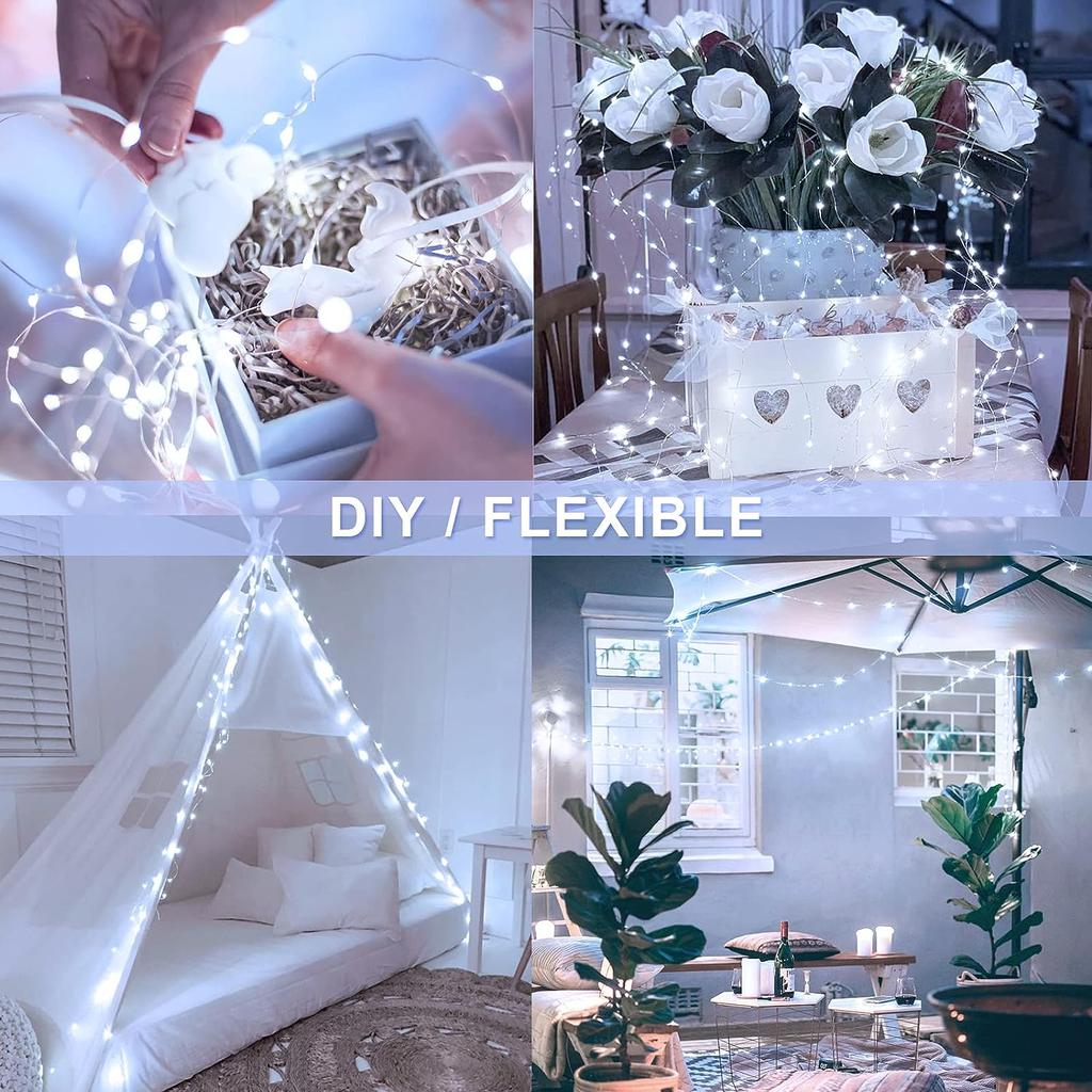 USB 30M 8 Function Copper String Lights LED Fairy Lights Living Room Bedroom Holiday Decoration Lights