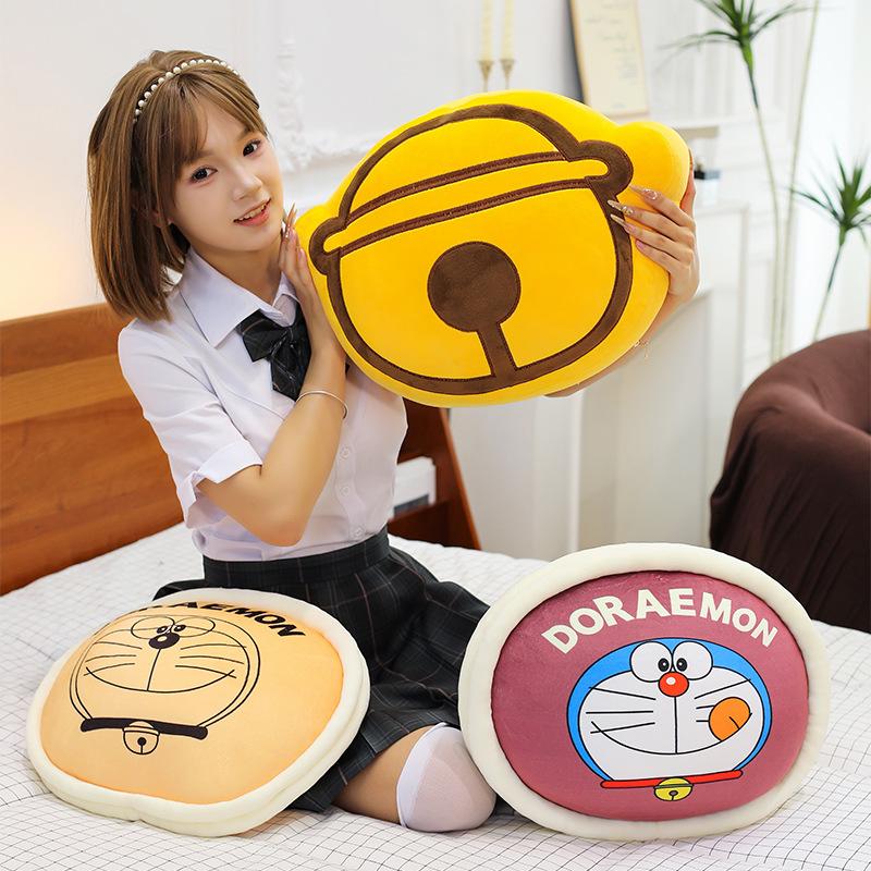 Bai Fen Bai Dolls And Toys Unisex Red/Yellow Doraemon Causeway Braised Pillow Robot Cat Bell Home Chair Pillow Cushion Plush Toy