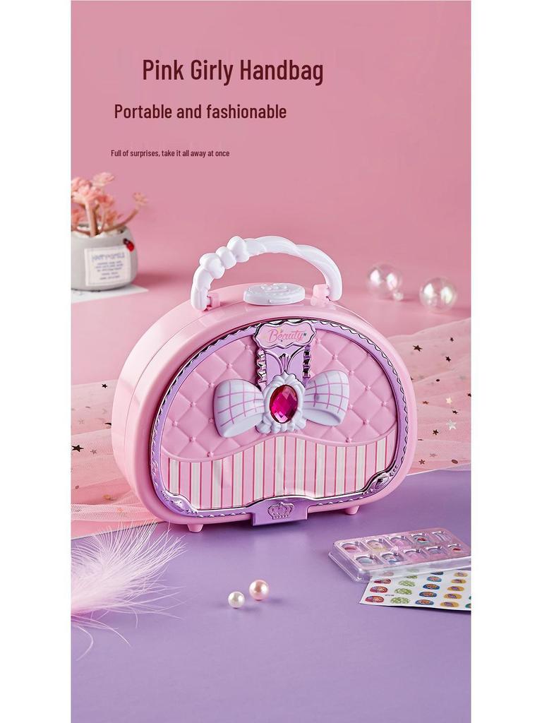 Princess Makeup Box: Washable Children's Cosmetic Set with Lipstick & Nail Polish - Perfect Birthday Gift for Girls