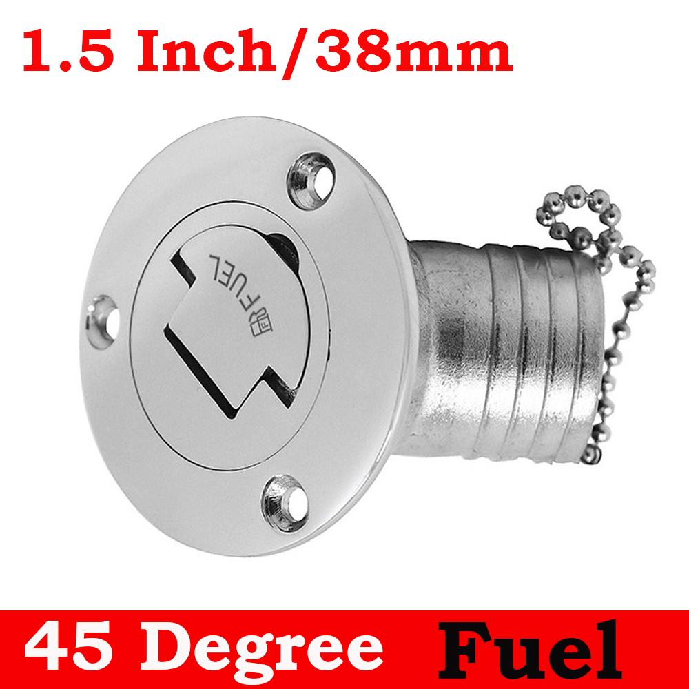45 Degree Stainless Steel 316 Deck Filler Cap GAS DIESEL FUEL WASTE WATER 38mm 50mm Marine Boat Yacht Hardware Deck Filler