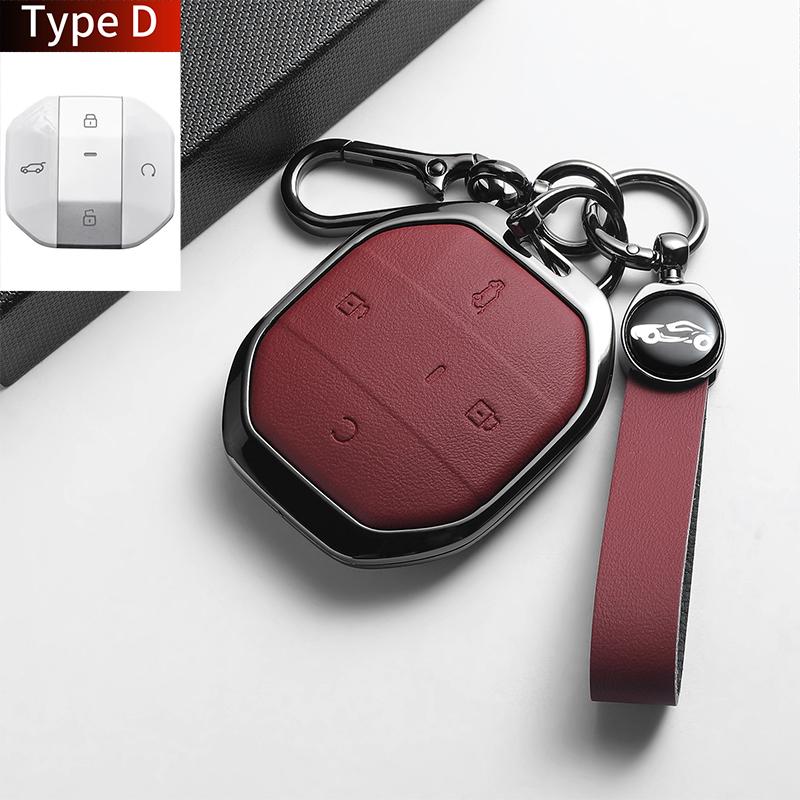 For Jetour Freer Freedom T2 Freer Traveller T1 2025 Leather Metal Car Smart Key Case Cover Fob Car Key Protection Shell Holder