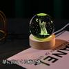 IFOLAINA Sfera di Cristallo Gatto Carino Gatto 3D Sfera di Cristallo con Base in Legno Camera da Letto Luce LED Lampada da Comodino Illuminazione Indiretta Uomini Donne Madre Moglie Fidanzata