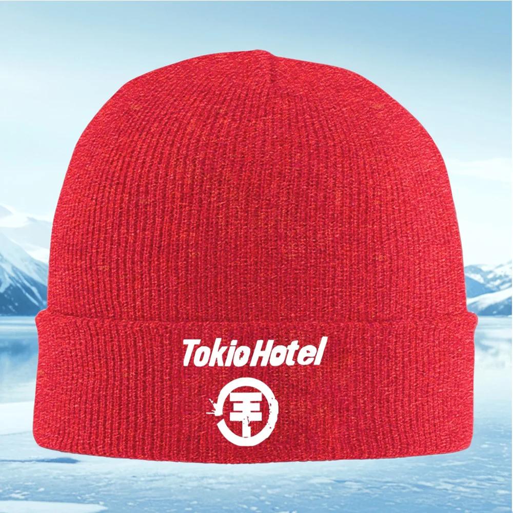 

Tokio Hotel band circle design Knitted Hat Unisex Women Unisex Beanie Pullover Cap Winter Thermal Warm Christmas Outdoor Cycling Hi