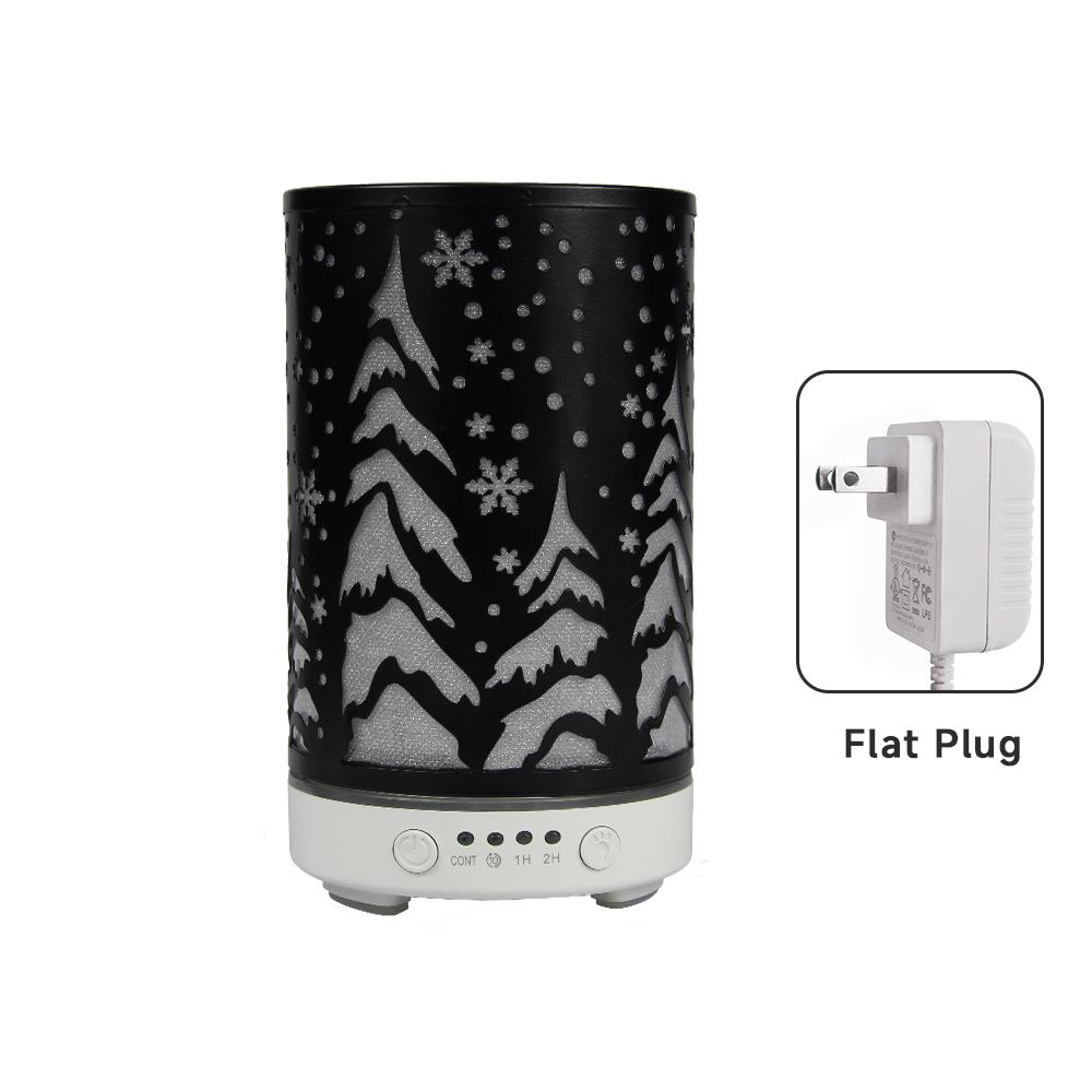 Ultrasonic Air Humidifier 100ml Timing Function Aroma Diffuser Hollowed-out Tree Humidifier Room Scent Diffuser with LED Lights