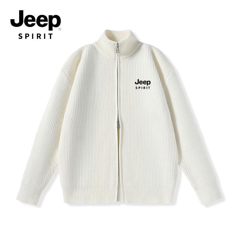 JEEP SPIRIT Men's Heavyweight Knit Stand Collar Cardigan