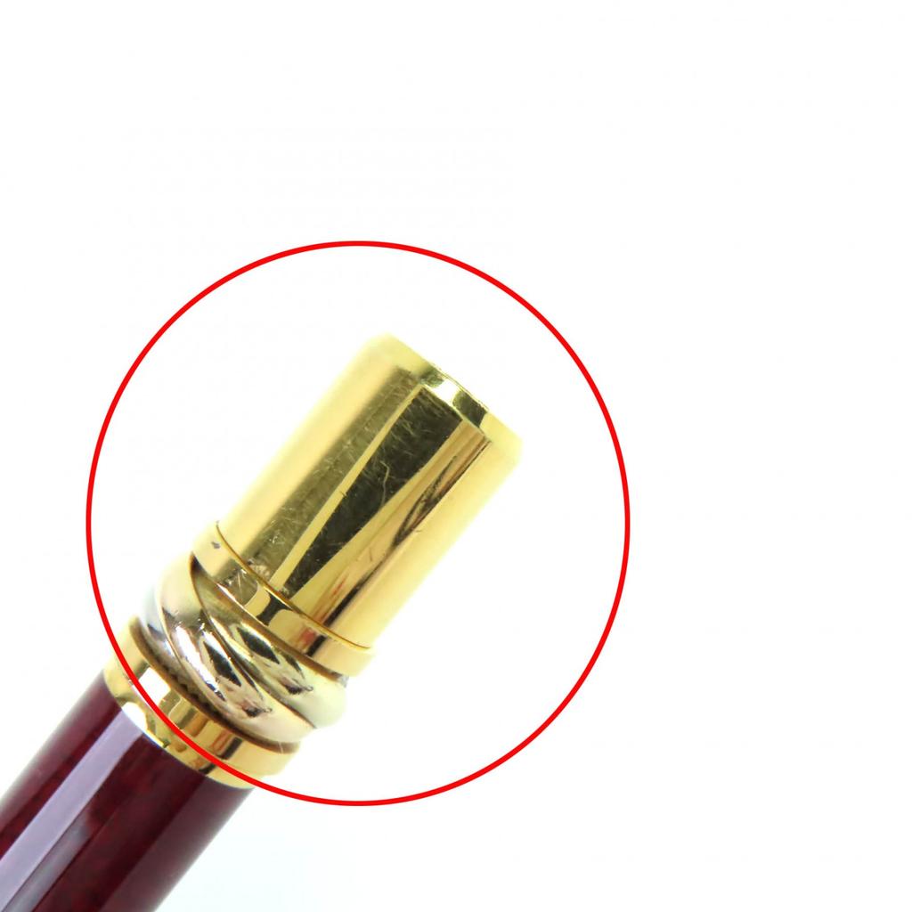 Very Good Cartier Ballpoint pen Trinity Marble Pattern Twist Type Bordeaux gold Used