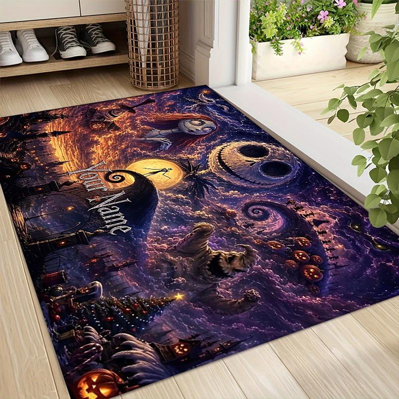 Custom Nightmare Before Christmas Carpet Rug Soft Washable Anti Slip Home Living Room Sofa Mats Personalized Christmas Rug